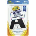 Pacon Letters, Self-adhesive, 4inH, 154 Pieces, Black/White, 180PK PACP1644CRA